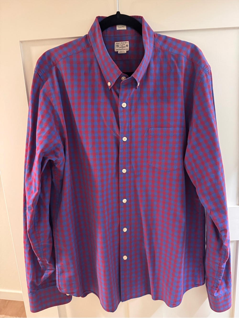 J. Crew Blue and reddish purple  Gingham Button-Down Shirt